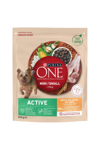 Obrázok pre PURINA One Mini/Small Active Rich in chicken with rice - suché krmivo pro psy - 800g