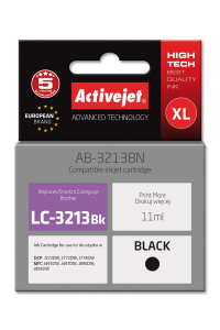 Obrázok pre Activejet AB-3213BN inkoust do tiskárny Brother, Brother LC3213BK náhradní; Supreme; 11 ml; černý