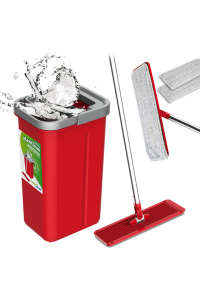 GreenBlue GB870 Plochý mop s kbelíkem a ždímáním, dvě kazety z mikrovlákna HQ, objem 5,7 l, MaxiClean Obrázok pre GreenBlue GB870 Plochý mop s kbelíkem a ždímáním, dvě kazety z mikrovlákna HQ, objem 5,7 l, MaxiClean