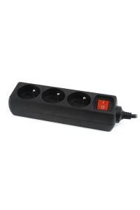 Obrázok pre Gembird EG-PSU3F-01 přepěťová ochrana Černá 3 AC zásuvky / AC zásuvek 230 V 0,6 m