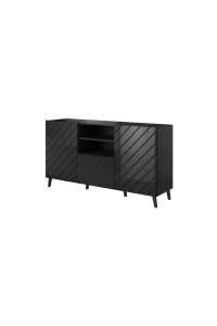 Obrázok pre Komoda ABETO 150x42x82 lesklá černá/černá