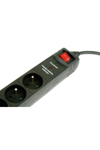 Obrázok pre Gembird Surge protector, 5 French sockets, 3 m, black