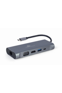 Gembird A-CM-COMBO7-01 dokovací stanice/replikátor portů USB 3.2 Gen 1 (3.1 Gen 1) Type-A Šedá Obrázok pre Gembird A-CM-COMBO7-01 dokovací stanice/replikátor portů USB 3.2 Gen 1 (3.1 Gen 1) Type-A Šedá