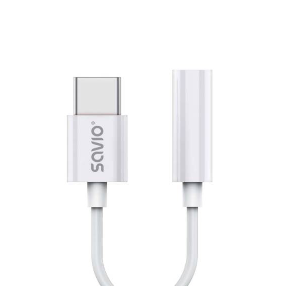 Obrázok pre Audio adaptér - USB typ 3.1 C (M) - Jack 3,5 mm (F) - bílý SAVIO AK-51