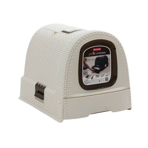 Obrázok pre CURVER - Odpadkový koš pro kočky - krémový/hnědý