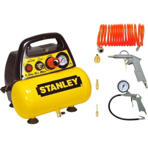 Obrázok pre BEZOLEJOVÝ KOMPRESOR 6L+PNEUMATICKÁ SADA STANLEY