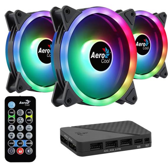Obrázok pre Aerocool Duo 12 Pro Počítačová skříň Ventilátor 12 cm Černá 3 kusů