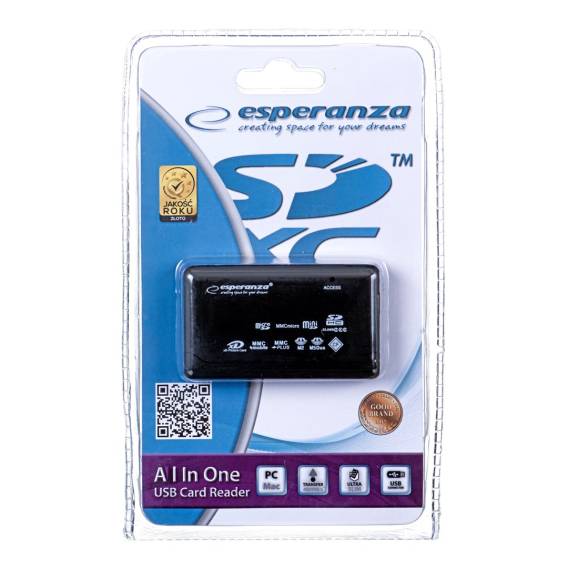 Obrázok pre Esperanza EA117 čtečka karet Černá USB 2.0