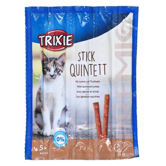 Obrázok pre Snacks Premio Sticks-jehněčí s krůtím masem-suché krmivo pro kočky-5x5g