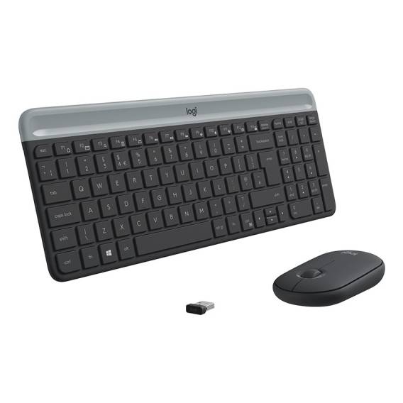 Obrázok pre Logitech Slim MK470 klávesnice Obsahuje myš Univerzální RF bezdrátový QWERTY US Mezinárodní Grafit