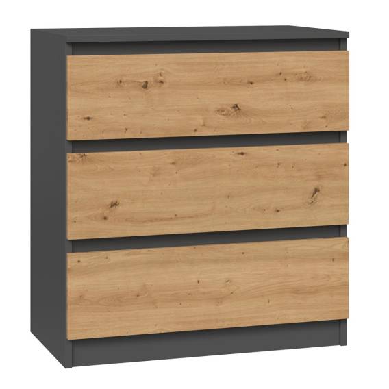 Obrázok pre Topeshop M3 ANTRACYT/ARTISAN komoda