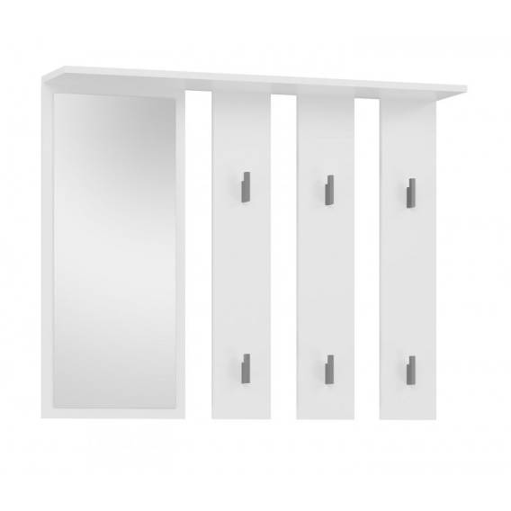 Obrázok pre Věšák + zrcadlo PARMA 100x15x.81,5 cm, Bílá