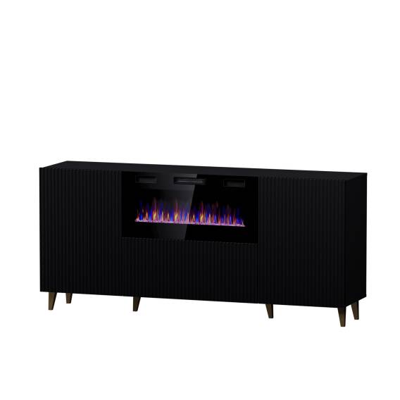 Obrázok pre Komoda PAFOS s elektrickým krbem 180x42x82 cm matná černá