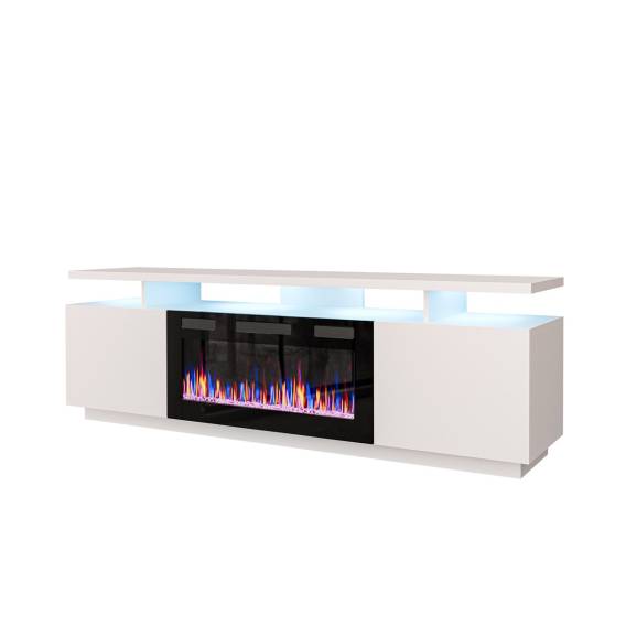 Obrázok pre Skříňka RTV EVA s elektrickým krbem 180x40x52 cm bílá/lesklá bílá