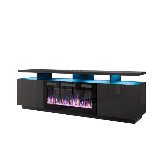 Obrázok pre Skříňka RTV EVA s elektrickým krbem 180x40x52 cm grafit/lesklý grafit