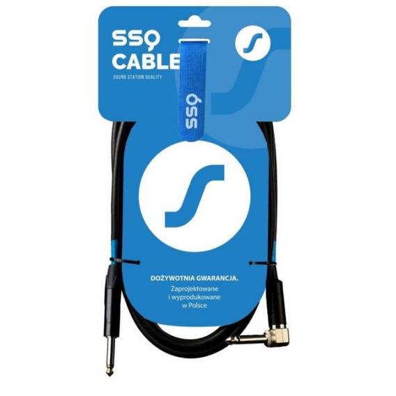 Obrázok pre SSQ JMPJMK1 SS-1439 Kabel Jack Mono - Jack Mono (Úhel 90 stupňů) 1 m  Černá