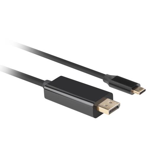 Obrázok pre Lanberg CA-CMDP-10CU-0010-BK adaptér k video kabelům 1 m USB typu C DisplayPort Černá