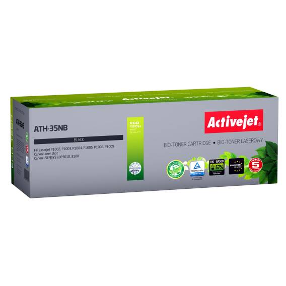 Obrázok pre Activejet BIO ATH-35NB toner pro tiskárny HP, Canon, Náhrada HP 35A CB435A, Canon CRG-712; Supreme; 1800 stran; černý.