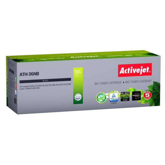 Obrázok pre Activejet BIO ATH-36NB toner pro tiskárny HP, Canon, Náhradní toner HP 36A CB436A, Canon CRG-713; Supreme; 2000 stran; černý.