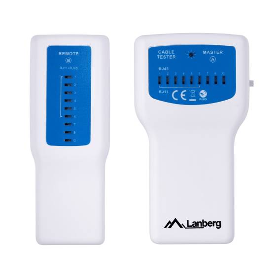 Obrázok pre Lanberg NT-0402 zkoušečka síťových kabelů PoE tester Modrá, Bílá