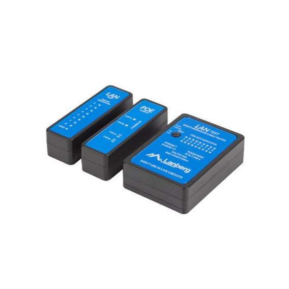 Obrázok pre Lanberg NT-0404 zkoušečka síťových kabelů PoE tester Černá, Modrá