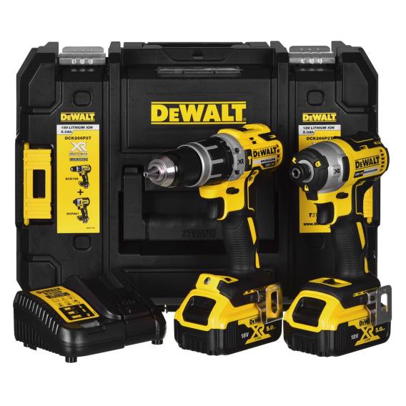 Obrázok pre SADA NÁŘADÍ POWER TOOL COMBO DEWALT DCK266P2T (DCD796+DCF887) 2X5,0AH 18V
