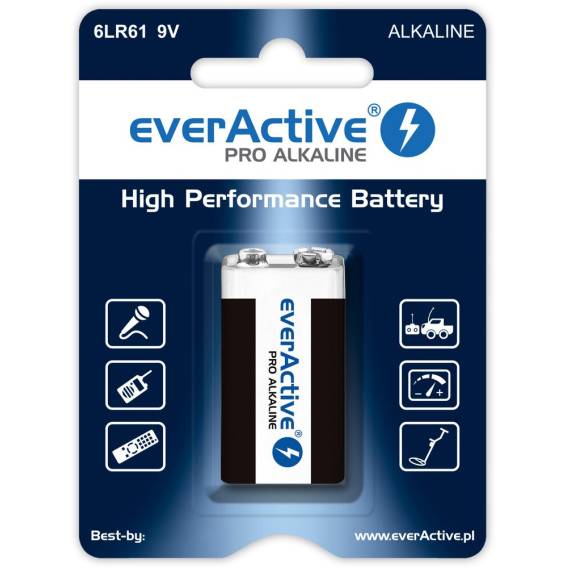 Obrázok pre Alkalická baterie 6LR61 9V (R9*) everActive Pro