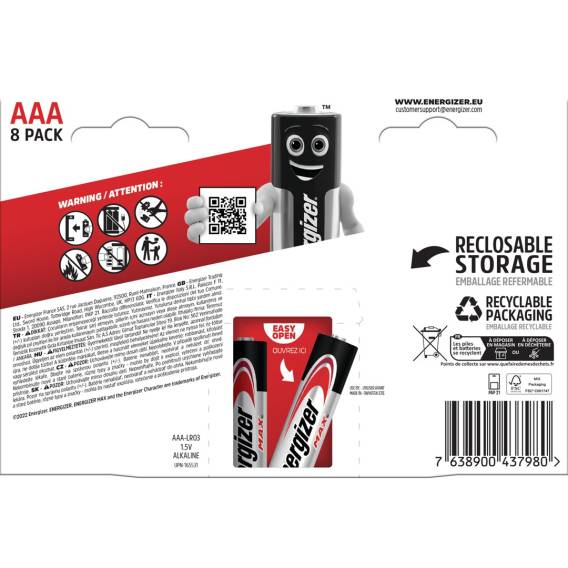 Obrázok pre BATERIE ENERGIZER MAX AAA LR03 /8 ECO
