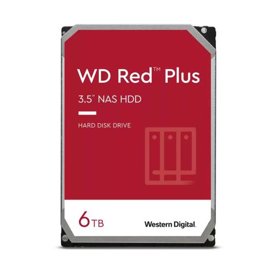 Obrázok pre Western Digital Red Plus vnitřní pevný disk 6 TB 5400 ot/min 256 MB 3.5" Serial ATA III