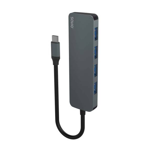 Obrázok pre SAVIO Hub USB-C - 4 x USB-A, AK-54