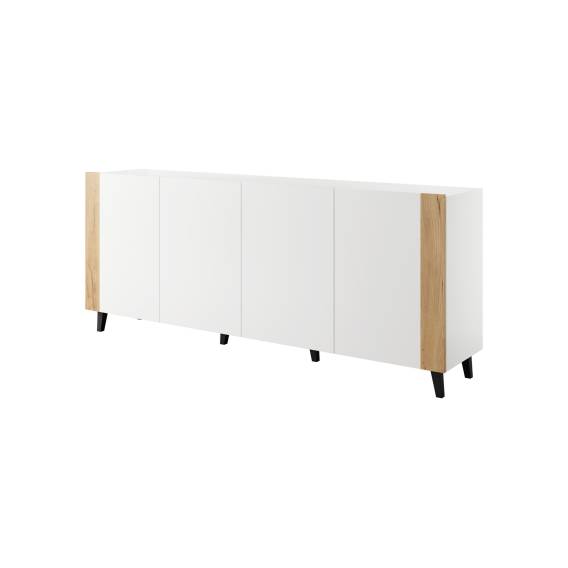 Obrázok pre Komoda FARO 200x42x82 bílá matná + dub craft