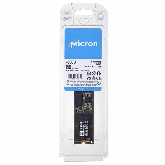 Obrázok pre SSD Micron 7450 PRO 480GB M.2 (22x80) NVMe PCI 4.0 MTFDKBA480TFR-1BC1ZABYYR (DWPD 1)