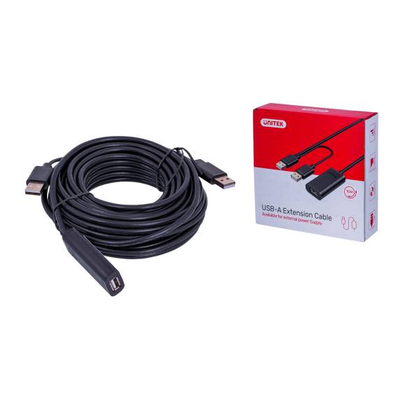 Obrázok pre UNITEK Y-278 USB kabel USB 2.0 10 m 2 x USB A USB A Černá
