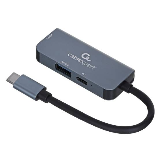 Obrázok pre Gembird A-CM-COMBO3-02 dokovací stanice/replikátor portů Kabel USB 3.2 Gen 1 (3.1 Gen 1) Type-C Stříbrná