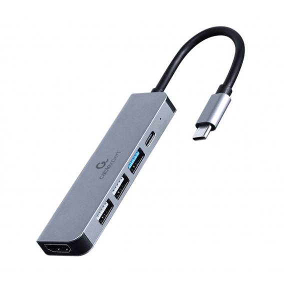 Obrázok pre Gembird A-CM-COMBO5-03 dokovací stanice/replikátor portů Kabel USB 3.2 Gen 1 (3.1 Gen 1) Type-C Stříbrná