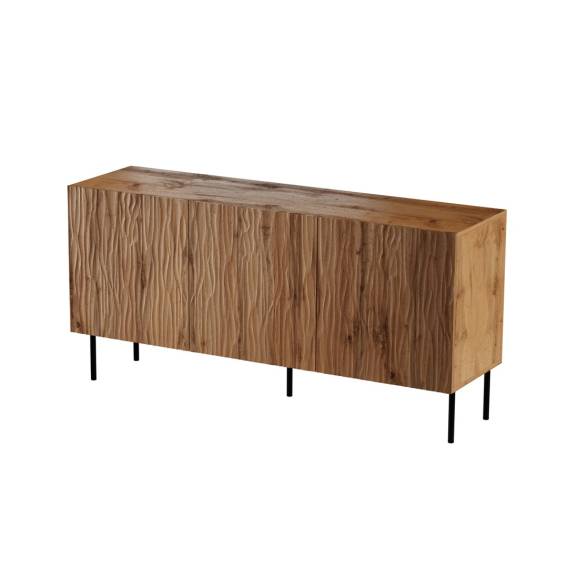 Obrázok pre Komoda JUNGLE 152x40,5x74,5 dub wotan + černé nohy