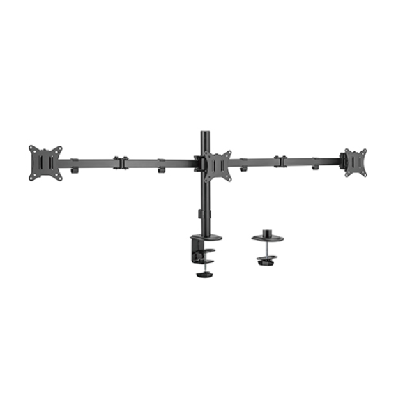 Obrázok pre Gembird MA-D3-01 Nastavitelný stůl 3-displejové montážní rameno (otočné, naklápěcí, otočné), 17”-27”, do 7 kg