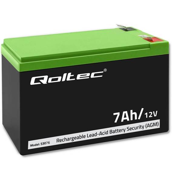 Obrázok pre Qoltec 53076 Baterie AGM | 12V | 7Ah | Bezpečnostní