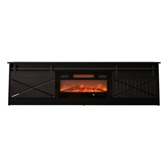 Obrázok pre RTV GRANERO + krbová skříň 200x56,7x35 černá/černý lesk