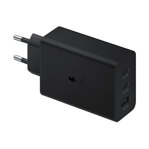 Obrázok pre Napájecí nabíječka SAMSUNG Trio EP-T6530 65W PD 1x USB-A, 2x USB-C (EP-T6530NBEGEU) Černá
