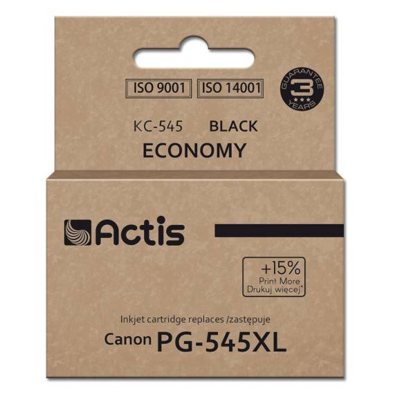 Obrázok pre Actis Inkoust KH-303BKR pro tiskárny Canon, náhrada za Canon PG-545XL; Supreme; 15 ml; 207 stran; černý. Tiskne o 15 % více než originální zařízení.