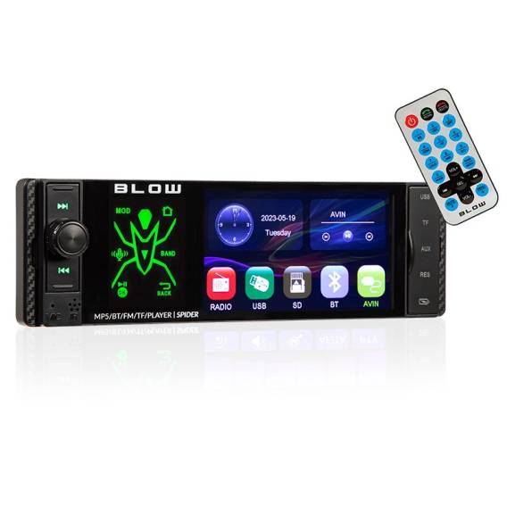 Obrázok pre Radio BLOW SPIDER 4" RDS RGB MP5/USB/micro SD/BLUETOOTH