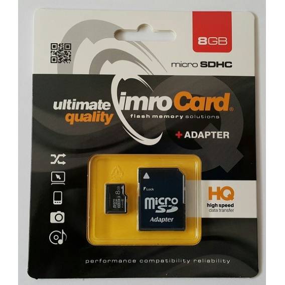 Obrázok pre IMRO 4/8G ADP paměťová karta 8 GB MicroSDHC Třída 4