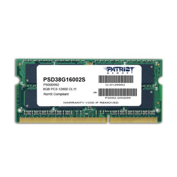 Obrázok pre Patriot Memory 8GB PC3-12800 paměťový modul 1 x 8 GB DDR3 1600 MHz