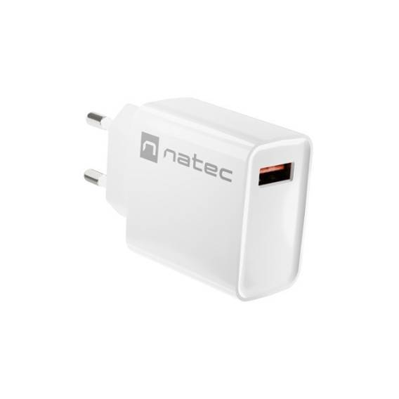 Obrázok pre SÍŤOVÁ NABÍJEČKA NATEC RIBERA USB-A 18W BÍLÁ