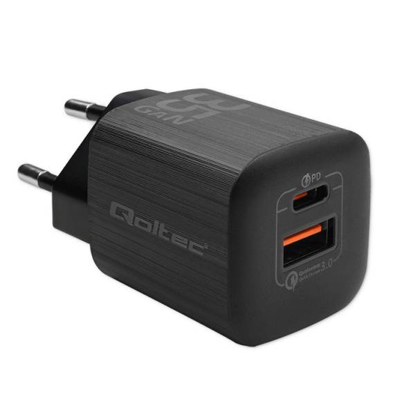 Obrázok pre Qoltec 50764 nabíječka na PDA/mobilní telefon Laptop, Přenosná herní konzole, Externí baterie, Chytrý telefon, Chytré hodinky, Tablet Černá AC Rychlé nabíjení Vnitřní