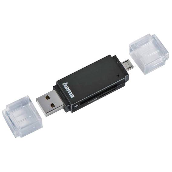 Obrázok pre Hama USB 2.0 OTG čítačka kariet Basic, SD/microSD, čierna