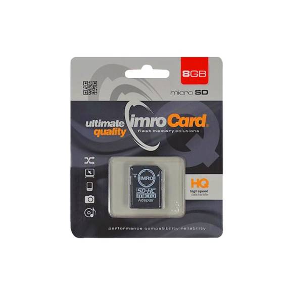 Obrázok pre Imro memory card 8GB microSDHC cl. 4 + adapter