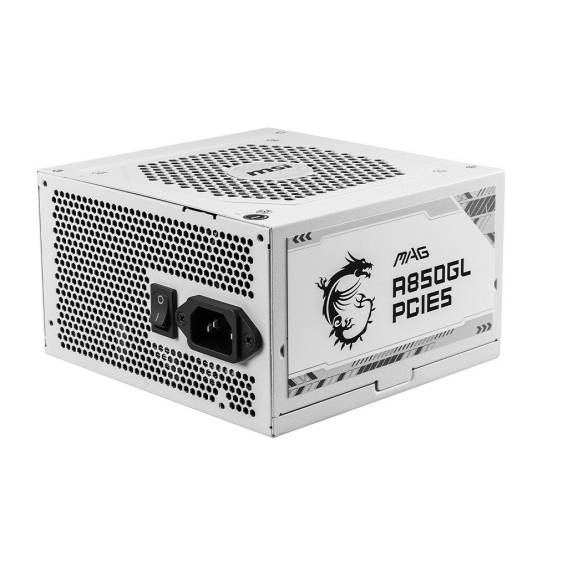 Obrázok pre MSI MAG A850GL PCIE5 WHITE napájecí zdroj 850 W 20+4 pin ATX ATX Bílá