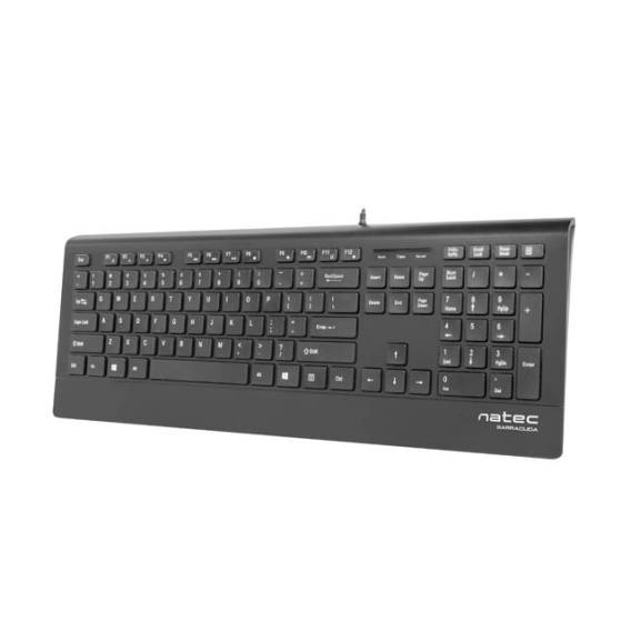 Obrázok pre Multimediální klávesnice Natec BARRACUDA slim USB, americké rozložení, černá